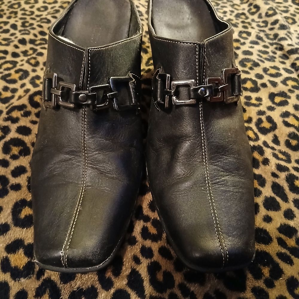 Aerosoles Leather Slip On Heels Size 10